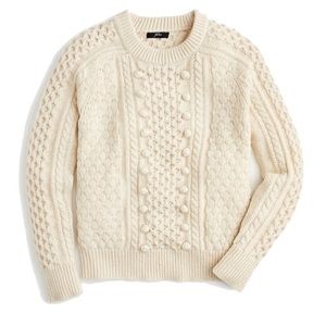 J. Crew Popcorn Cable-knit Sweater Natural